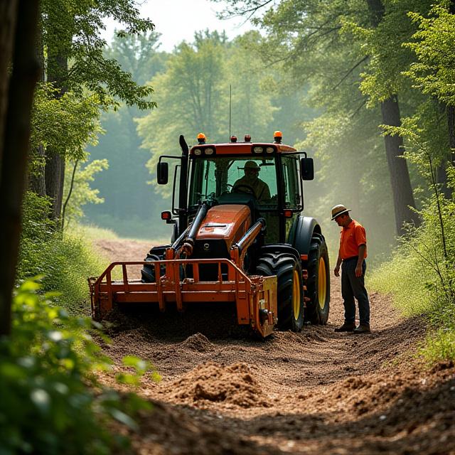 Southeast Arborist team operating heavy machinery for efficient land clearing